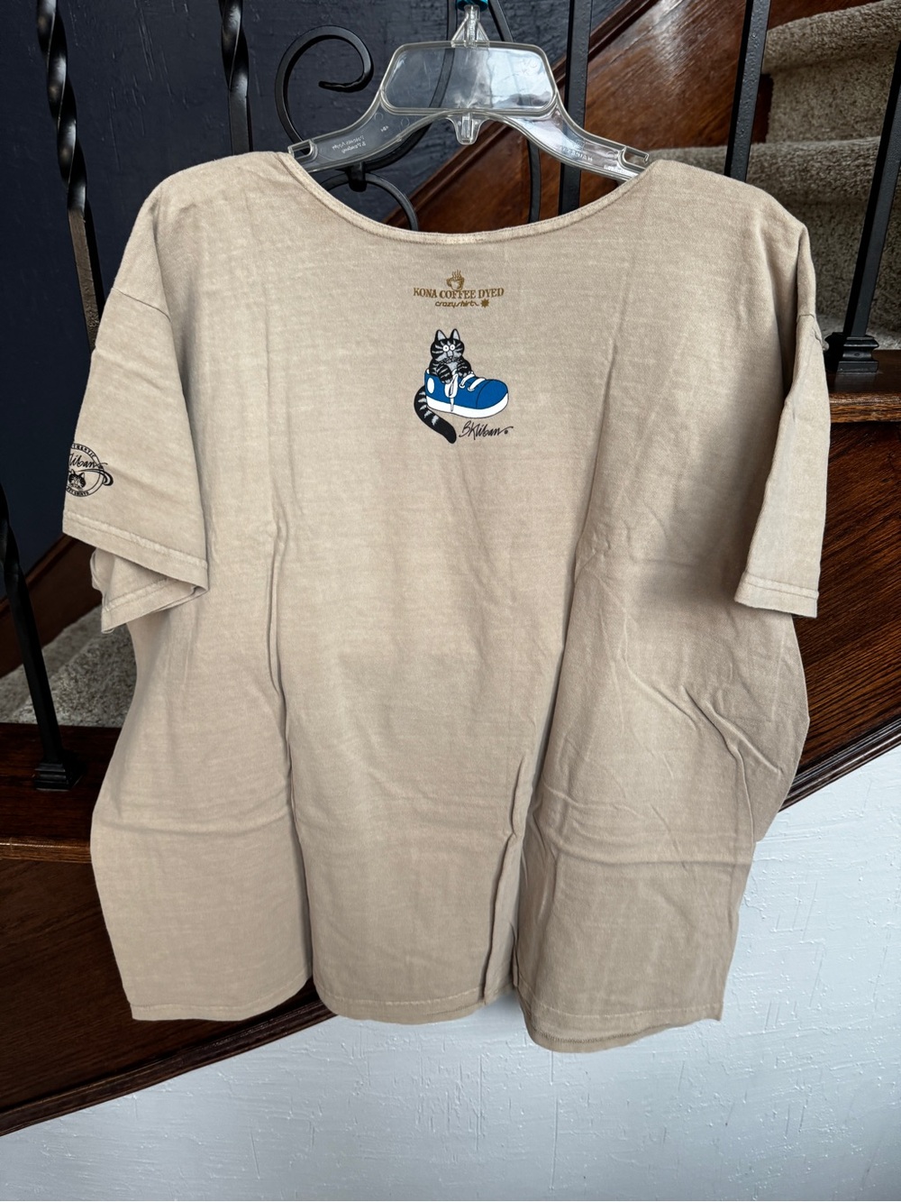 NEW NWT XXL B. Kliban Hawaii Crazy Shirts Hawaii Cat Tee Coffee Sneaker Shirt - Picture 13 of 13